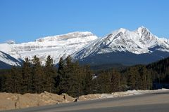 04 Mount Daly and Waputik Peak Morning From Trans-Canada Highway Leaving Lake Louise Driving Towards Icefields Parkway.jpg